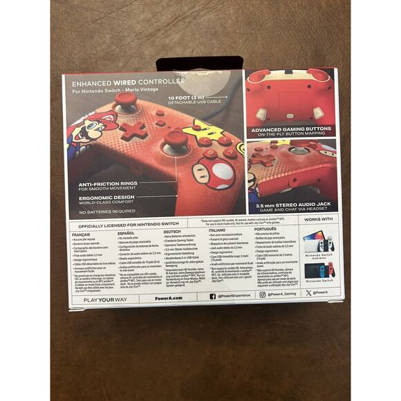 Official Super Mario Red Wired Controller for Nintendo Switch-New In Box - Picture 3 of 4